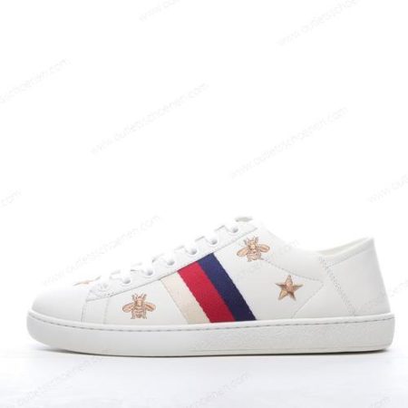 Goedkoop Gucci ACE Embroidered ‘Goud Wit’ Heren/Dames