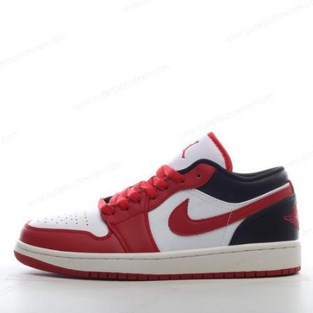 Goedkoop Nike Air Jordan 1 Low ‘Wit Zwart Rood’ Heren/Dames 553558-163