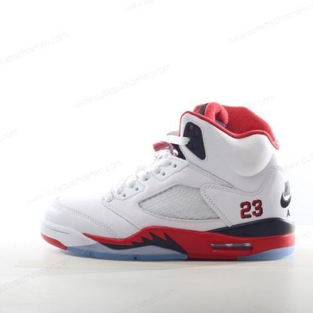 Goedkoop Nike Air Jordan 5 Retro ‘Wit Rood Zwart’ Heren/Dames 136027-120